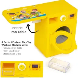 bkdt marketing Washing Machine with Open Door & Foldable Ironing Table Role Play Toy for Kids image 2