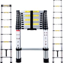 10 Feet Portable Lightweight Compact Ultra Stable 2.9 Meter Telescopic Aluminium Ladder-7