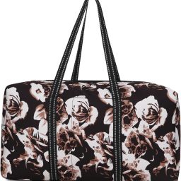 10 L Hand Duffel Bag - TT Brown Flower Girls Woman Travel Duffles Bag - Brown, White - Regular Capacity-image-90