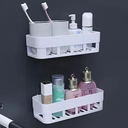 Plastic Pack of 2 Rectangle Shape Plastic Storage Basket Storage Basket-image-69