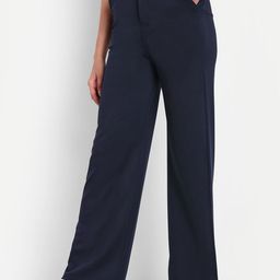 broadstar Women Loose Fit Blue Lycra Blend Trousers-picture-43