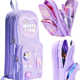 Happy Time Pencil Box for Kids Trendy Cartoon Pencil Pouch Geometry Box-image-32