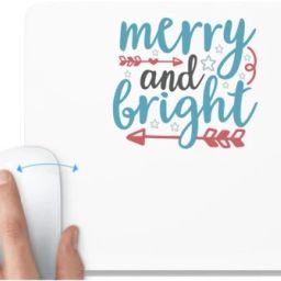 UDNAG White Mousepad 'Christmas | merry and bright4' for Computer / PC / Laptop [230 x 200 x 5mm] Non Slip Base Mousepad-image-58