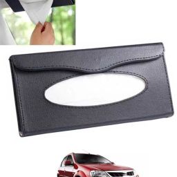 Black Leatherite Rectangle Shape Fancy Design Tissue Dispencer For Car-216 Vehicle Tissue Dispenser-14
