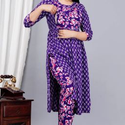 Women Viscose Rayon Kurta Pant Set-image-97