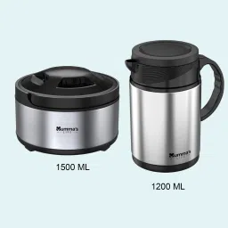 Stainless Steel Gift Set Pack of 2 DOLKI‐Kettle 1200ML + Leo CASSEROL 1500ML Pack of 2 Thermoware Casserole-image-15