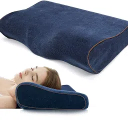 memory foam shoulder, back, spine, nor neck pain Memory Foam Geometric Sleeping Pillow Pack of 1-image-84