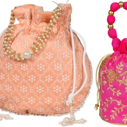 sunesh creation Women Orange, Pink Potli-picture-3