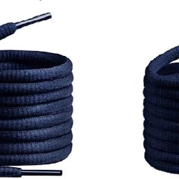 FEELPZONE 2 Pair Dark Blue Owal shoes laces wid Shoe Lace-27
