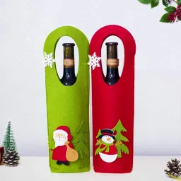 Christmas Santa Claus Snowman Wine Bottle Cover for Table Decor-image-34