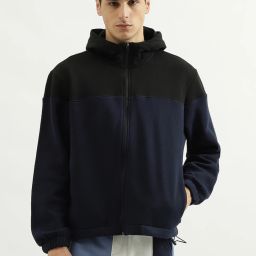 Men Full Sleeve Color Block Hooded Sweatshirt-image-25