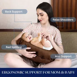 New Born Baby Multifunction Nursing Pillow 1Kg Microfibre Brown (22" x 21.5") Breastfeeding Pillow-image-47