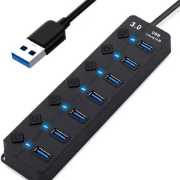 coolcold USB Hub 3.0 for PC, Laptop, 7-Port USB 3.0 Hub with Individual Power Switches USB Hub 3.0 for PC, Laptop, 7-Port USB 3.0 Hub with Individual Power Switches USB Hub-1