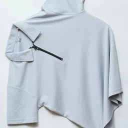 Men Solid Polo Neck Polyester Grey T-Shirt-image-90