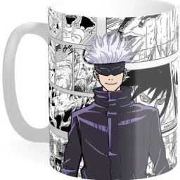 SATORU GOJO ART PRINTED 330 ML WHITE MUG FOR ANIME LOVERS Porcelain Coffee Mug-image-83