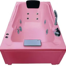 Bonn 4.5 Ft Jacuzzi with Back Massage, Filler System & Side Panel - Pink Free-standing Bathtub-image-7