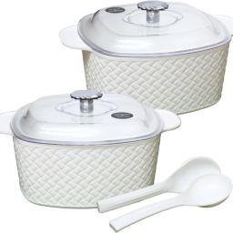Festiva Casserole Twin Set Pack of 4 Serve Casserole Set-11