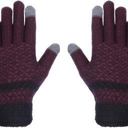 Self Design Winter Men Gloves-image-1