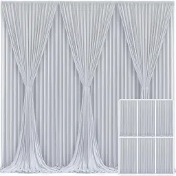 Cam cart 20X10ft ,Grey No Wrinkle Polyester Photography Backdrop (5×10ft 4Pcs Panel) Reflector-22
