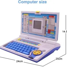 him tax Kids Educational Computer ABC& 123 Learning Kids Laptop with LED Display & Music image 3