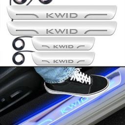 Blue Sill Plate with Mirror Finish Foot Step Compatible for Renault Kwid Car Fancy Lights-23