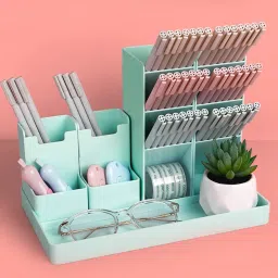 12 Compartments plastic pen pencil holder-picture-34