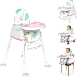 Deluxe 4 in 1 Baby High Chair,Feeding Seat,Tray, Wheels,Cushion Seat,6-36 months-image-26