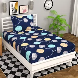 220 TC Cotton Single Floral Flat Bedsheet-image-82