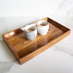 Hidden Hold Mango wood Tray | Byora Homes | Brown | Mango Wood Tray Serving Set-13