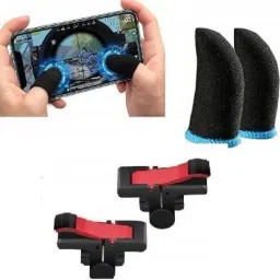 Lowfe Combo pack of touch smoothly run finger sleeve cap and fastest firing sensored Trigger for sweat breathable full touch screen to Mobile pubg/Call off duty/free fire game trigger battle royal sensitive shoot and aim supports & Suitable for all types android and IOS Mobile -1 pairGaming Accessory Kit-image-26