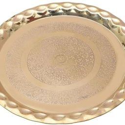 Brass Golden Color Plain Plate/Thali/for Pooja, Diwali Puja, Navratri, Aarti Chutney Plate-image-19