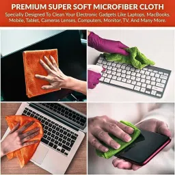 KleanShine Cleaning Cloth for Computer Screens for Washing Towel (Random Designs & Color) for Gaming, Computers, Mobiles, Laptops image 2