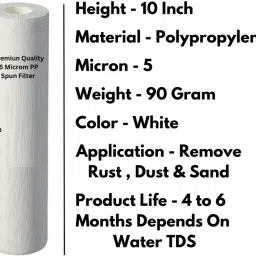 balrama 5pc Combo TDS EC Meter Water Purity Tester & RO Prefilter PP Spun Filter Candle Solid Wire Connector image 3