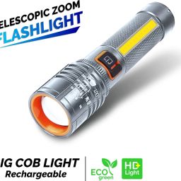 High Power Torch with Zoomable Metal body 6 Mode Flashlight Rechargeable Torch-image-43