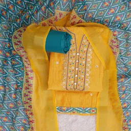tavas Unstitched Chanderi Salwar Suit Material Embroidered-picture-20