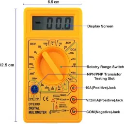 balrama D830D Digital Multimeter LCD AC DC Measuring Voltage Current (not for profession Digital Multimeter image 2