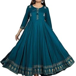 Women Embroidered Viscose Rayon Anarkali Kurta-image-89