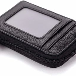 RFID Black Leather Zip Debit/Credit/ATM For Men & Women Slot 10 Card Holder-9