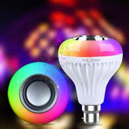 Daily Needs Shop Colourful LED Light Lamp Built-in Audio Speaker Music Player With Remote Control Smart Bulb-image-5
