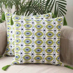jamio firati Green Traditional Cotton 18 x 18 Inches Cushion Covers (Set of 2)-picture-19