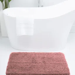Pink Solid Polyester 30x18 Inches Super Soft Bath Mat By Luxe Home International-picture-7