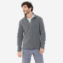 Men’s mountain hiking fleece jacket MH100 - Half Zip - Grey-image-34