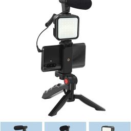 MADSWAS Portable Vlogging Kit Video Recording Equipment with Tripod Fill Light Mic M7 Tripod Kit, Monopod Kit image 3