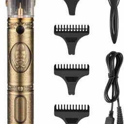 UZAN Maxtop t99 Professional Golden Metal Body Trimmer kit K17 Fully Waterproof Grooming Kit 90 minRuntime 4 Length Settings-image-92