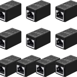 TAAPSEE 10Pack Shielded Inline RJ45 Ethernet Cable Extender Coupler cat7 cat6 cat5e cat5 Lan Adapter-10