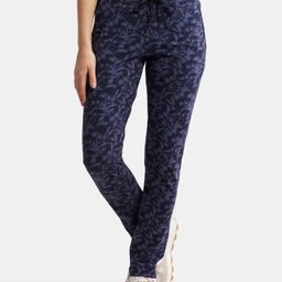 jockey 1301 Super Combed Cotton Elastane Stretch Women Printed Blue Track Pants-picture-14