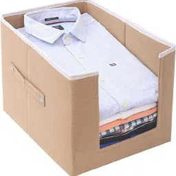 Tiarakrafts Shirt Stacker Shelf Organizer Shirt Stacker Beige set of 1 Poly-canvas Laundry Bag-picture-16