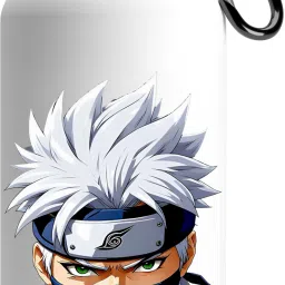 Anime Theme Printed Sipper Water Bottle For Boy and Girl White Print-6 -cap- 750 ml Water Bottle-image-23