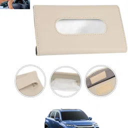 Universal Leatherite Rectangle Beige Tissue Box For Car/office/Home-126 Vehicle Tissue Dispenser-image-75