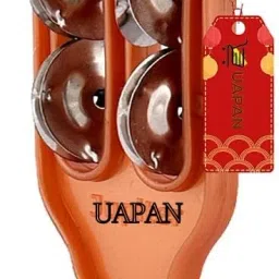 PLASTIC HAND KHARTAL JHUNJHUNA FOR POOJA AND BHAJAN (ORANGE) Kartal Instrument-picture-25